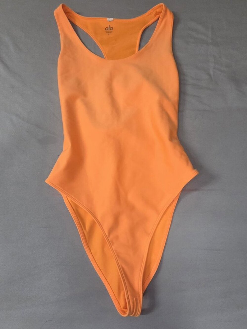 Alo Yoga M Neon Orange Racerback Bodysuit